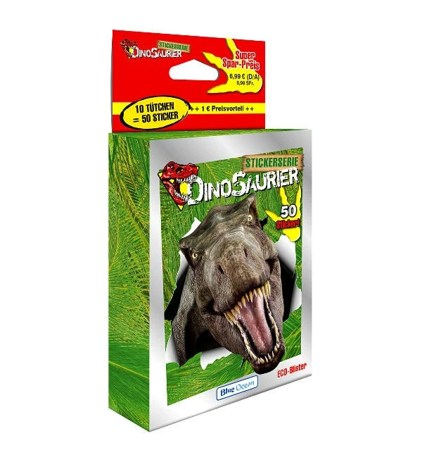 Blue Ocean Dinosaurier Sticker 2022 - Blister Mit 10 Tüten