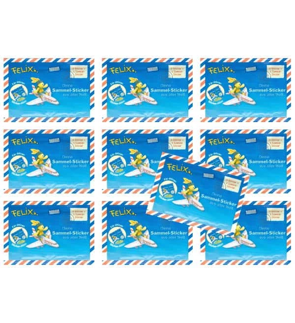 Blue Ocean Felix Sticker-Atlas: Sticker Aus Aller Welt - 10 Tüten