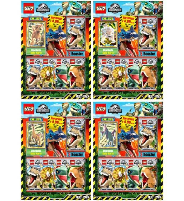 Blue Ocean Lego Jurassic World Trading Cards - Alle 4 Multi-Pack